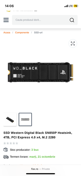 Vand ssd western digital 8TB m.2.